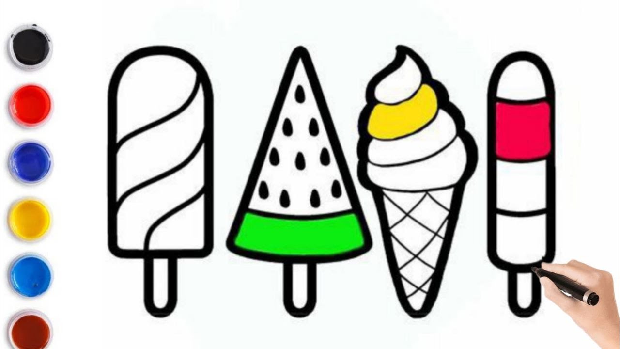 Ice Cream Draw is Very Easy to Learn for Kids! Drawing, Coloring, and