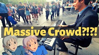 Video thumbnail of "Played Howls Moving Castle for 2 Japanese Girls (Joe Hisaishi Street Piano)"