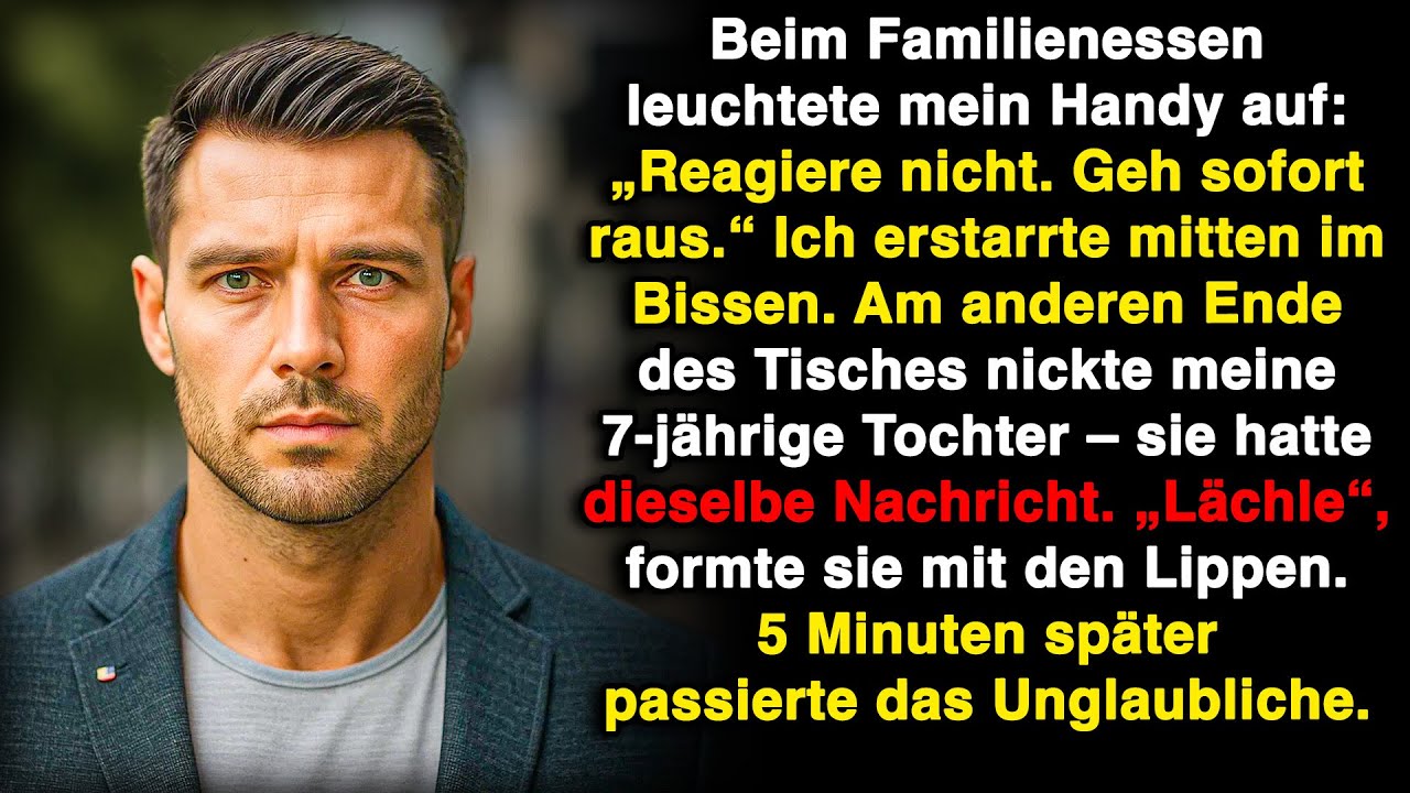 Beim Familienessen vibrierte mein Handy – „Reagiere nicht, geh raus!“ Ich erstarrte mitten im Bissen