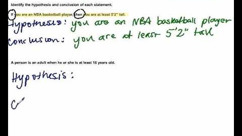 Identify the Hypothesis and Conclusion