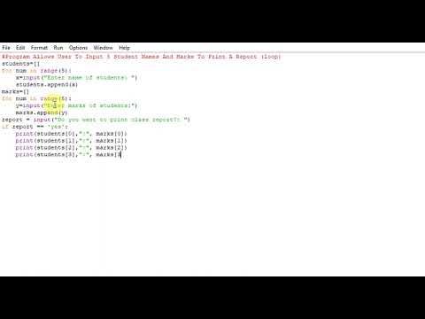 Program Allows User To Input 5 Student Names And Marks To Print A ...