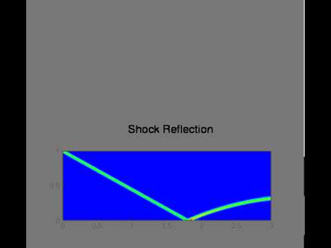 Density shadow graph of shock reflection test case