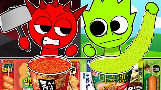 Incredibox Sprunki - Raddy Vs Owakcx Convenience Store Red Green Mukbang Incredibox Animation