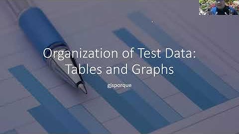 Organization of Test Data (Tables and Graphs)