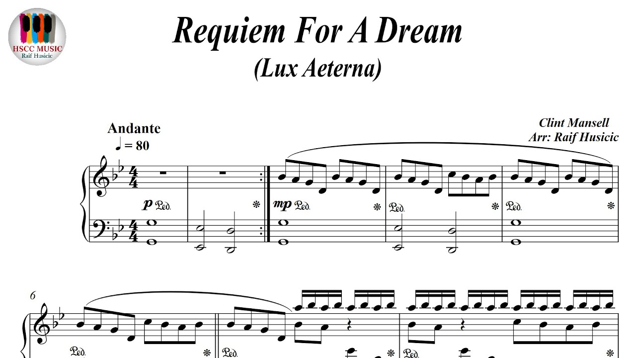 Clint Mansell Lux Aeterna Requiem For A Dream Requiem For A Dream, Lux Aeterna - Clint Mansell, Piano Sheet Music