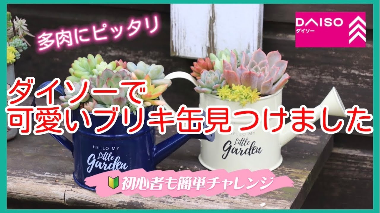 ダイソーで可愛いブリキ缶見つけました 初心者さんも簡単チャレンジ Youtube