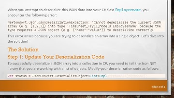 Solving Json Array Cannot Be Deserialized in C#  with Ease