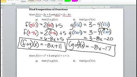 Lesson 5-2 - Composition of Functions