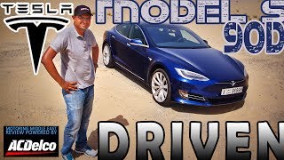 We finally get our hands on the all-electric tesla for a test. this is
model s 90d, and both x are now sale officially in uae....