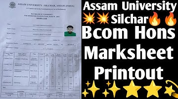 Assam University Bcom Hons 5th Semester Marksheet Printout | @NavoneetBhattacharjee