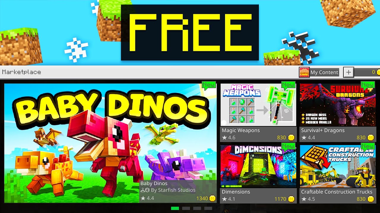 Free Minecraft Content (Maps, Skin Packs) - Minecraft Marketplace (via  )