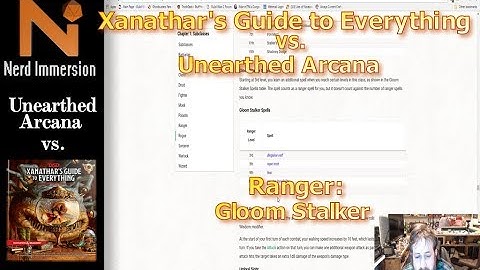 Unearthed Arcana vs Xanathar
