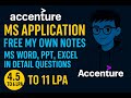 Accenture MS Applications PYQ | Word PPT Excel Real Questions &amp; Notes | 4.5–11 LPA | Must Watch