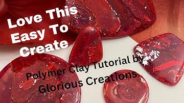 Glorious Red Mokume Gane  Polymer Clay Jewelry