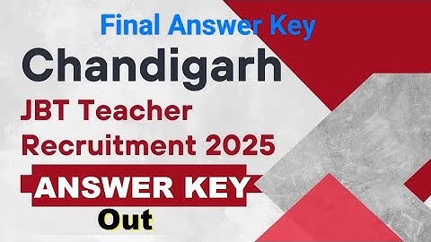 SSA Chandigarh JBT Final Answer Key 2025 | Chandigarh JBT Bharti @naviclasses