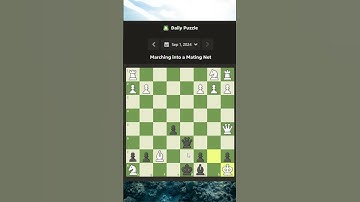 Chess.com Daily Puzzle 01 September 2024 Marching into a Mating Net #shorts