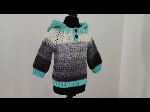 Crochet #49 How to crochet a pullover hoodie for children / Part1