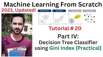 Tutorial 20: Decision Tree Classifier using Gini index Practical Part 4 | ID3 gini index practical