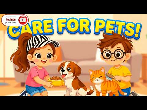 Pet Care Song for Kids 🐶🐱 | Feeding, Grooming & Caring for Animals
