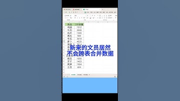 #excel。像这种跨表的数据你们会合并吗？并且计算出总和吗？#0基础学电脑 #文员 #办公技巧 #教程