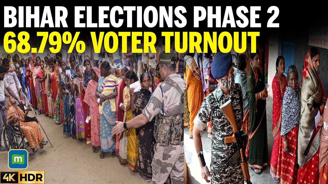 Выборы в Законодательное собрание Бихара: явка избирателей на втором этапе составила 68,79%, данн...