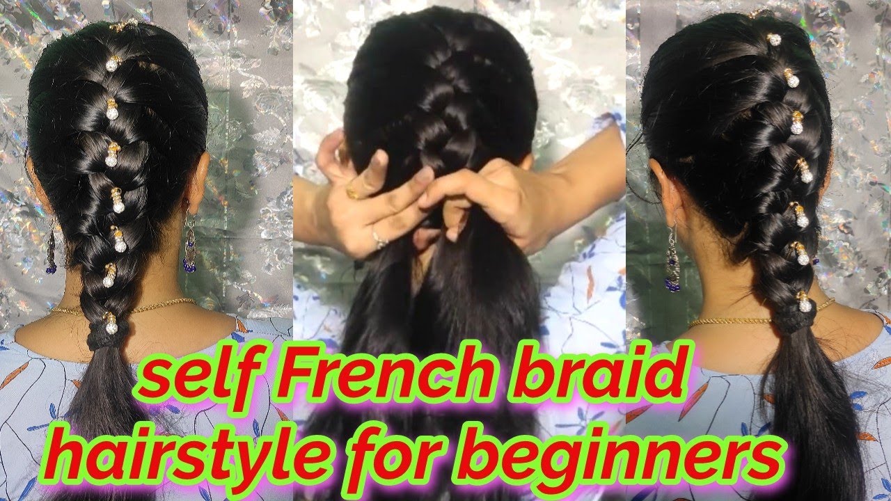 French braid hairstyle / French braid hairstyle in tamil / simple hairstyle  / easy hairstyle - YouTube