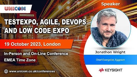 Jonathon Wright speaking TestExpo, Agile, DevOps & Low Code Expo