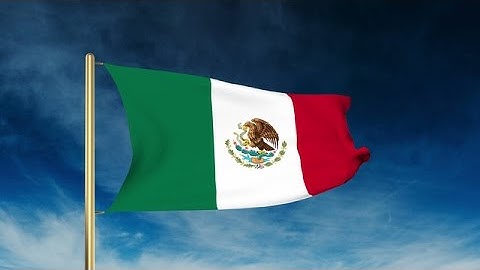 Mexico Flag Slider Style. Waving In The Win With Cloud Background Animation Stock Animation