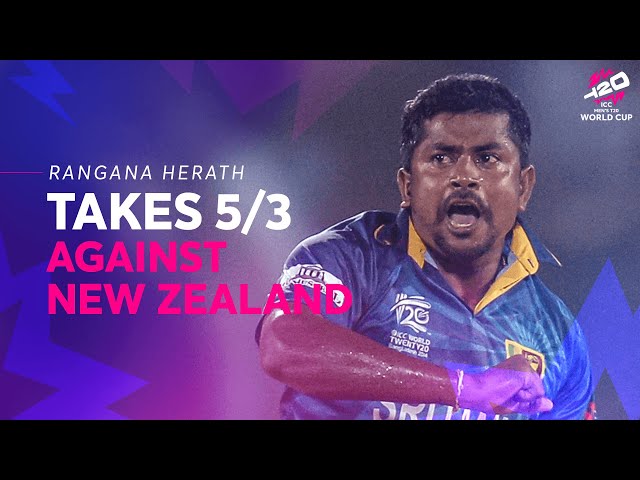 Rangana Herath runs through New Zealand with 5/3 in 2014 | T20 World Cup class=