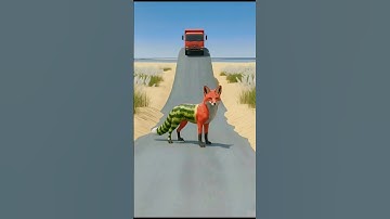 Big & Small Cars & Bus VS 3 Dogs - BeamNG.Drive 88