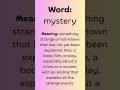 What does MYSTERY mean in English? #englishvocabulary