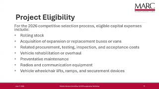 2026 FTA Section 5310 pre-application workshop