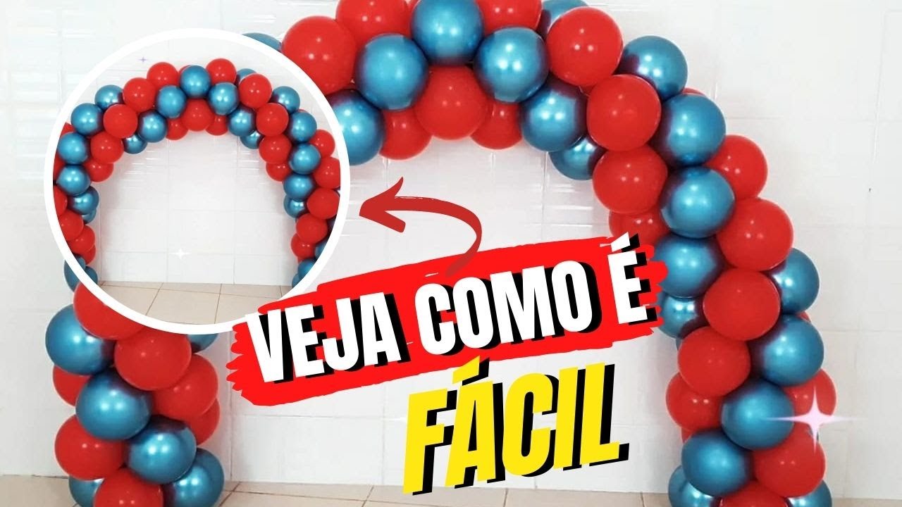 VEJA COMO É FÁCIL FAZER ARCO DE BALÕES ESPIRAL - DECORAÇÃO DE FESTA