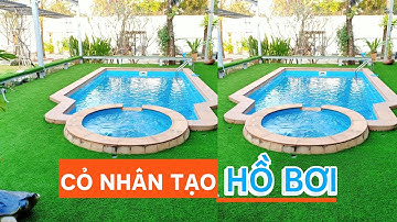 Thi công cỏ nhân tạo trải sàn hồ bơi cực chất | Cỏ nhân tạo SG