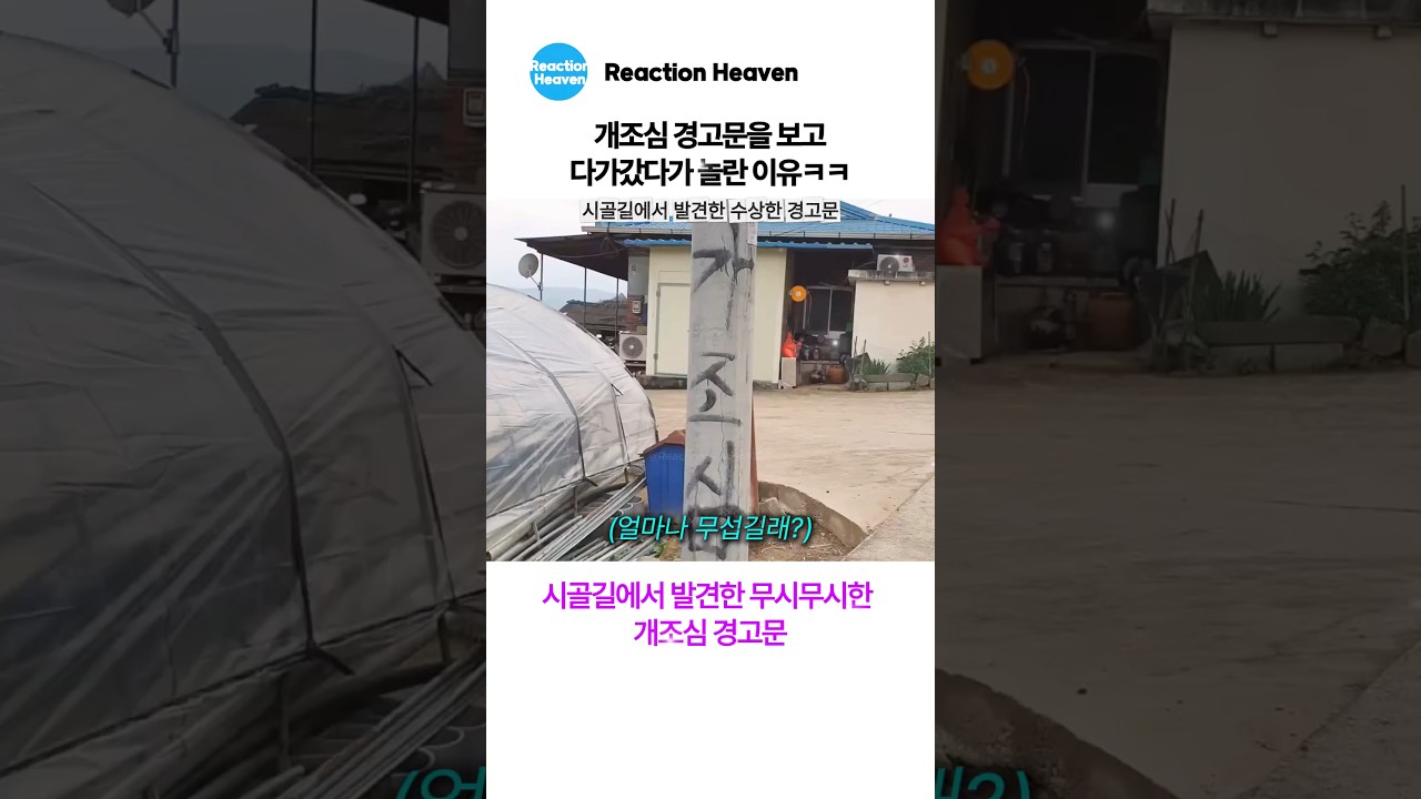 개조심 경고문을 보고 다가갔다가 놀란 이유ㅋㅋ