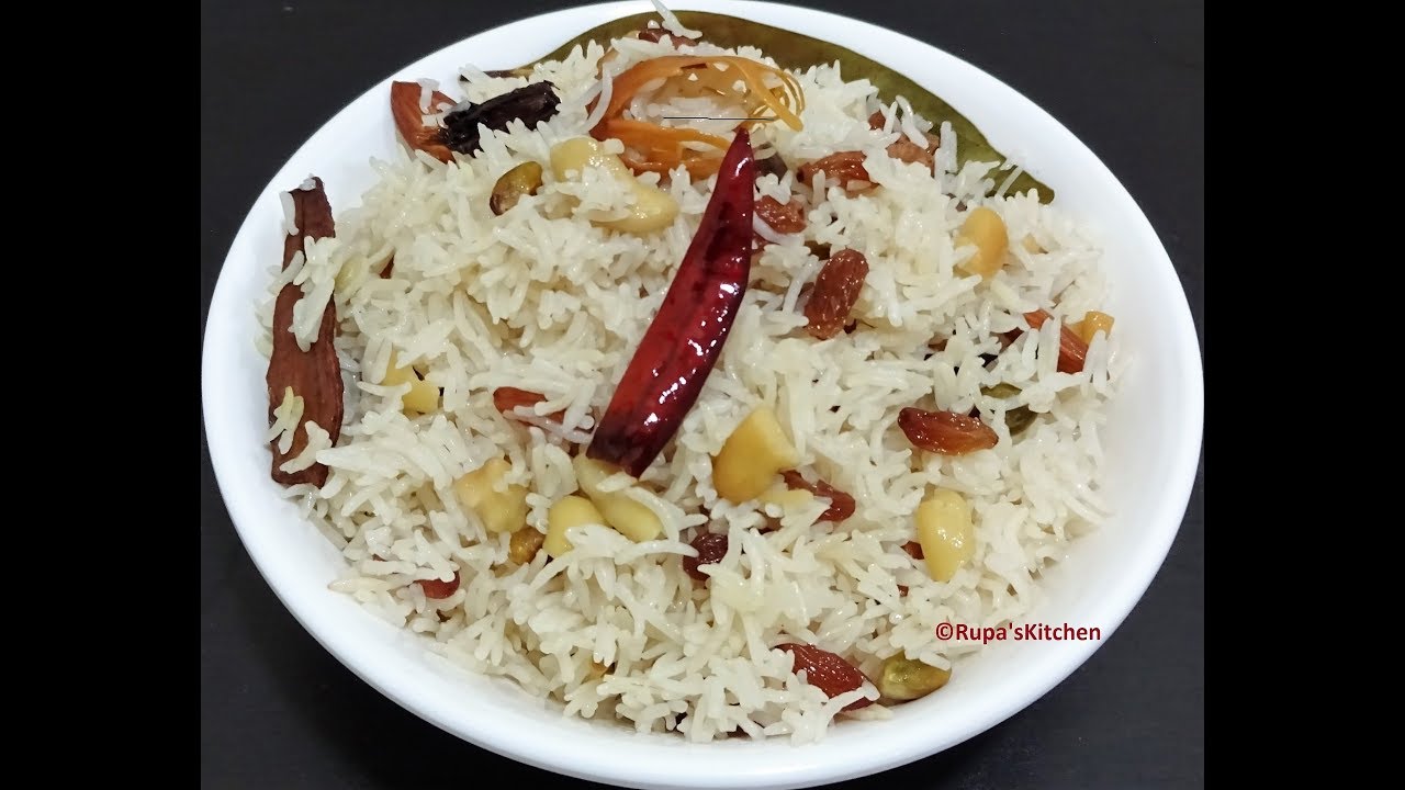 Pressure Cooker Badam Pulao Recipe-Easy and Quick Dry fruit Pulao ...