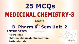 Medicinal Chemistry MCQ  Unit 2 BP605T B Pharm 6th Sem 3rd Year