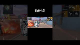 🔥free fire 1 vs 4😱 #shorts #trending #viral #freefir