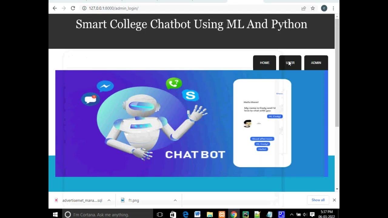 Smart College Chatbot Using Python Final Year Project 2025 - YouTube