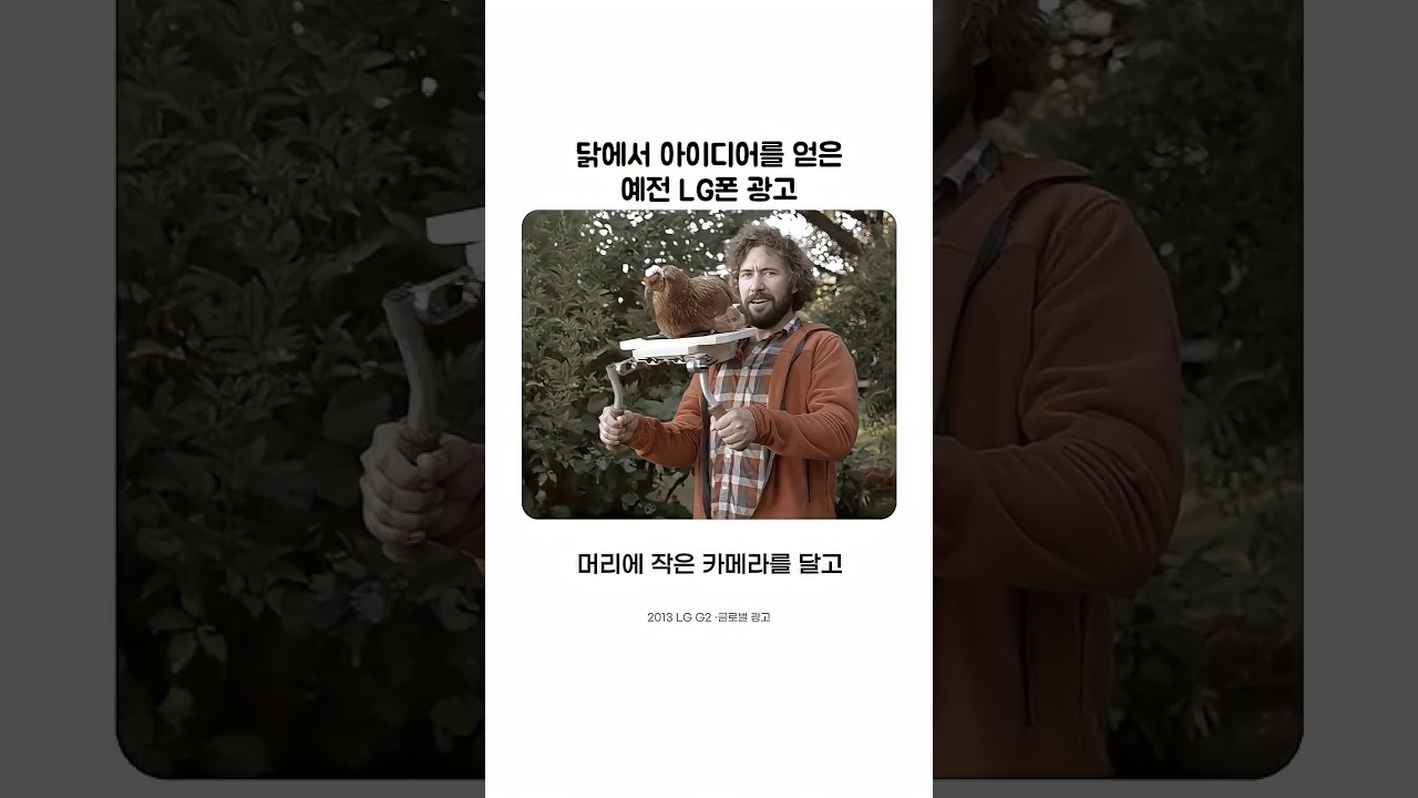 닭에서 아이디어를 얻은 예전 LG폰 광고 정체