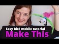 How to make an easy pine cone bird mobile - art for kids | Colour Wheel Arts