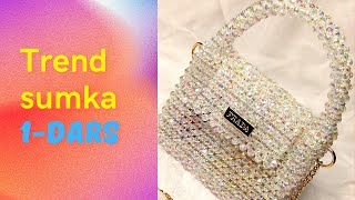 Trend sumka to`qish,  сумка из бусин, xrustal sumka (beaded bags)| 1-dars