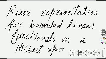 Riesz representation for bounded linear functionals on a hibert space
