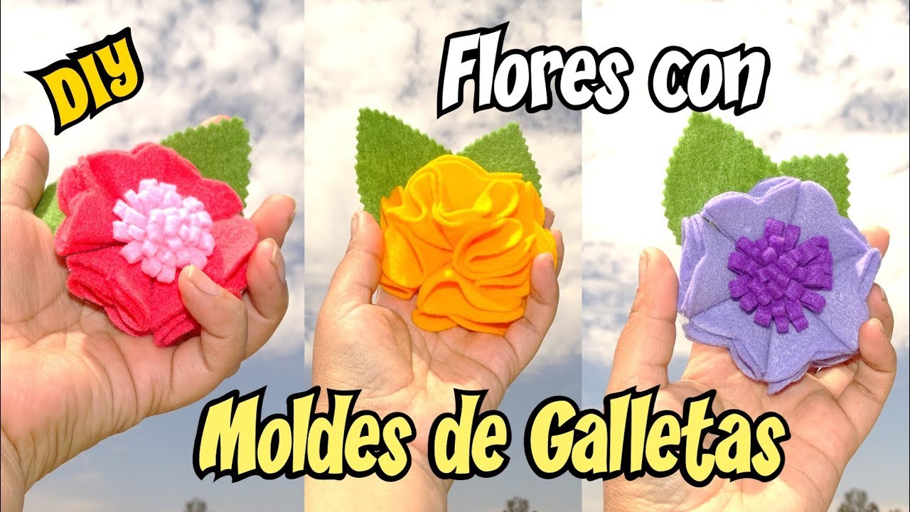 amor Volverse Rusia Flores de fieltro con moldes de galletas - Mis Flores de Tela DIY - YouTube