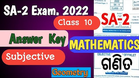 SA-2 (MATHEMATICS )ANSWER //CLASS 10|| SUBJECTIVE (Geometry )