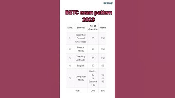 rajsthan bstc exam pattern 2023 || bstc syllabus 2023 #bstc #bstcexam #bstcexam2023