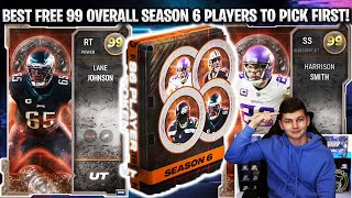 THE BEST FREE 99 OVERALL SEASON 6 PLAYERS TO PICK FIRST IN MADDEN 24! by Zirksee 9,192 views 9 days ago 9 minutes, 10 seconds