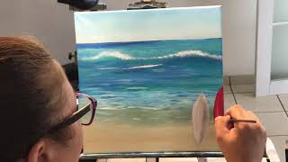 Como pintar playa- acrílico