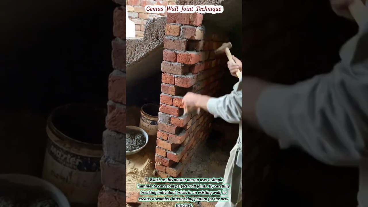 Mastering the Art of Brickwork! 🧱 Genius Wall Joint Technique 
