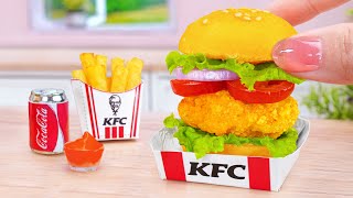 Crispy Chicken Burger Recipe 🐔 How To Make Miniature KFC Chicken Burger 🍔 Tina Mini Cooking